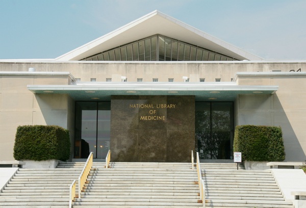 the front of the National Library of Medicine Building