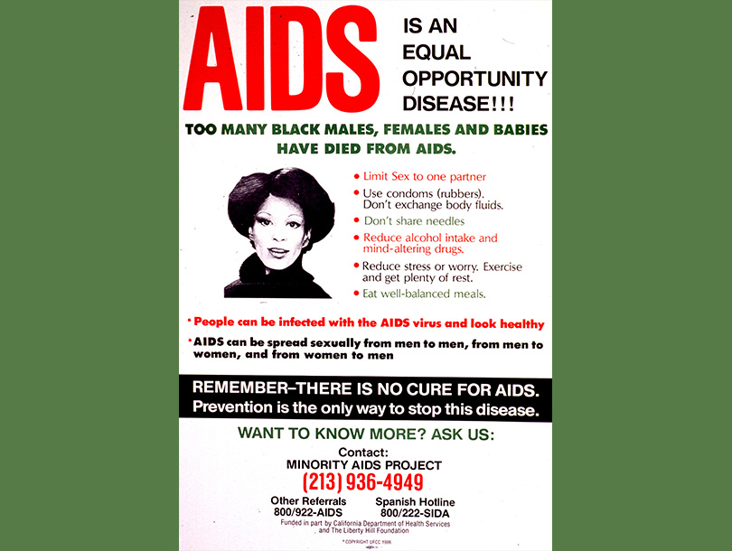 A poster with text and a portrait of an African American woman