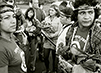 Black and white photograph of  Hawaiian protesters at Kanaloa Kaho‘olawe