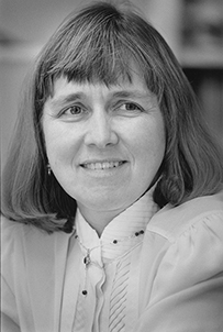 Dr. D. Joanne Harley Lynn, a White female with short hair posing for her portrait.