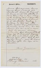 An Inquisition Before Henry Woltman, Coroner, on the Body of Charles Thomas, May 9, 1879