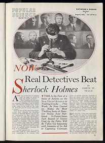 Edwin W. Teale, "Now Real Detectives Beat Sherlock Holmes," Popular Science Monthly, August 1931