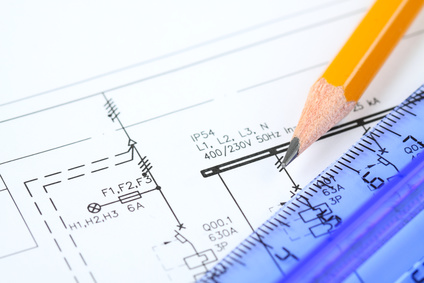 image of pencil drawing a blueprint