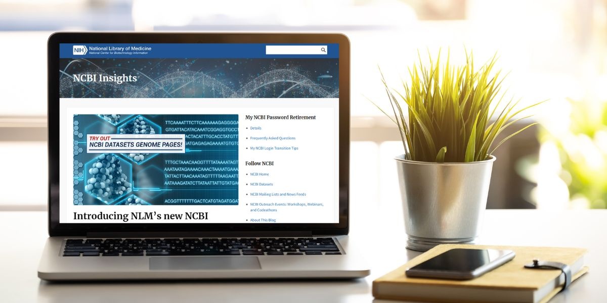 Image of the NCBI Insights blog on a computer