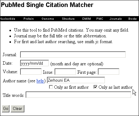 Screen capture of citation context menu.