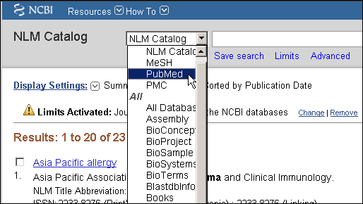 Screen capture of citationcontext menu.