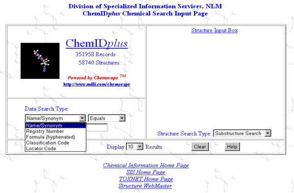 Figure 1 - Search Input Page