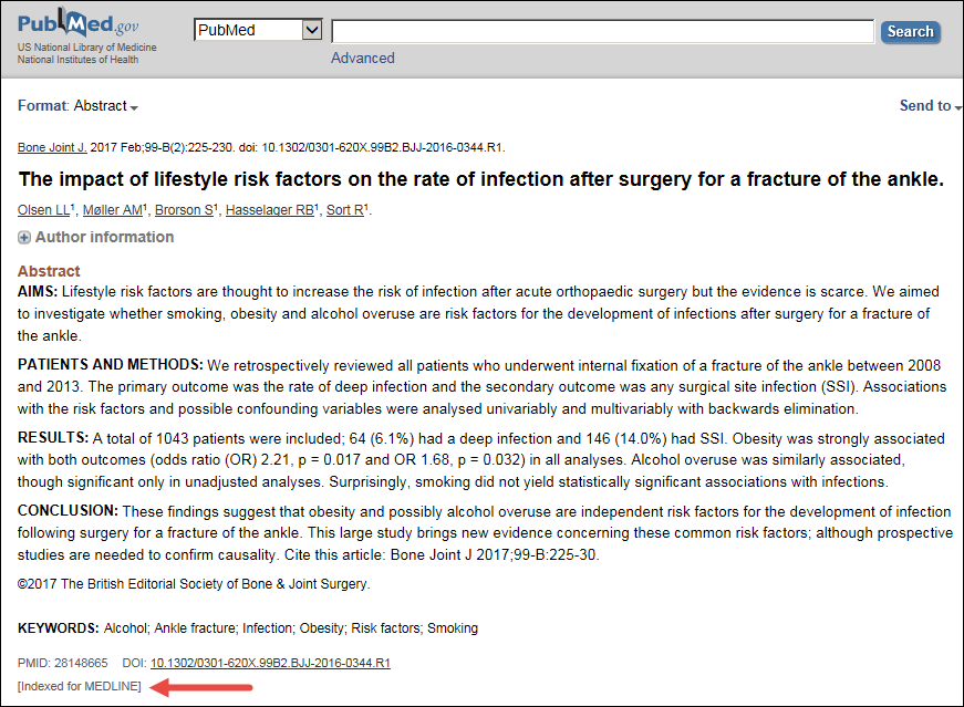 New [Indexed for MEDLINE] status tag in abstract view