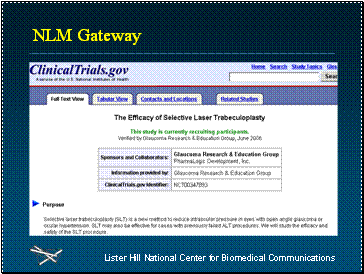 ClinicalTrials record for glaucoma study (surgery)