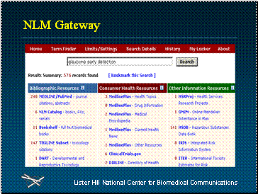 NLM Gateway results for glaucoma early detection