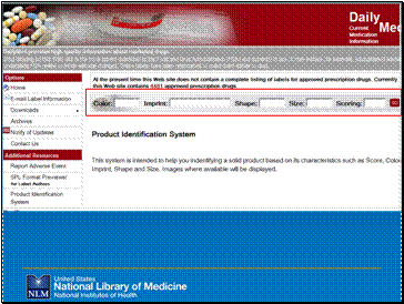 DailyMed:  Product Identification System