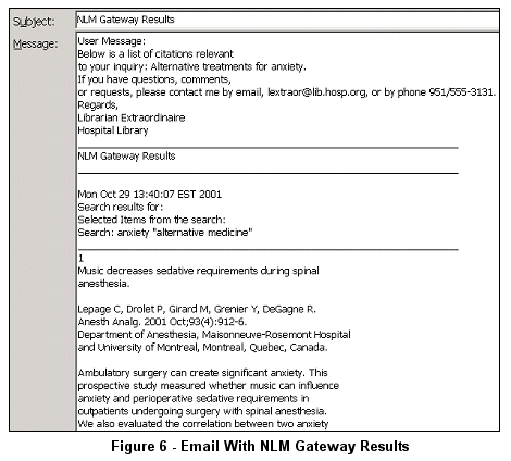 Email With NLM Gateway Results